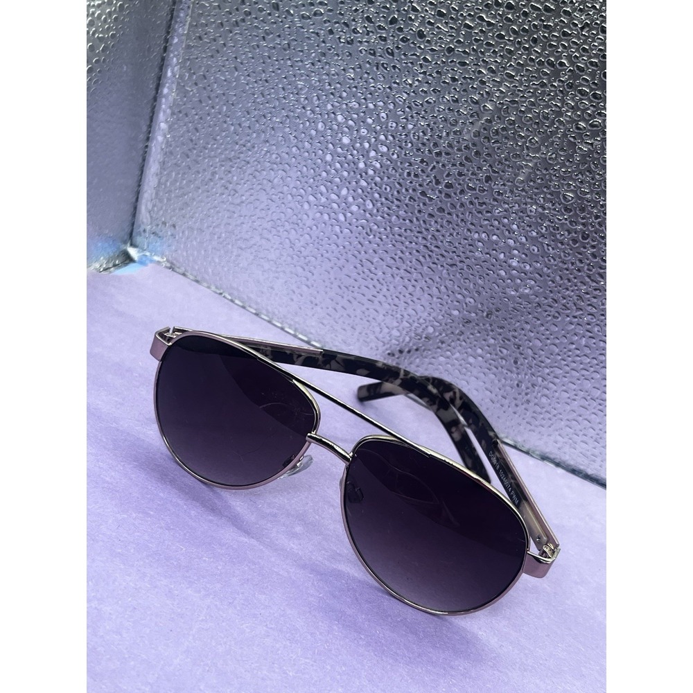 Foster Grant Designer Aviator Sunglasses Rose Metal Frame Pink Gradient Lenses